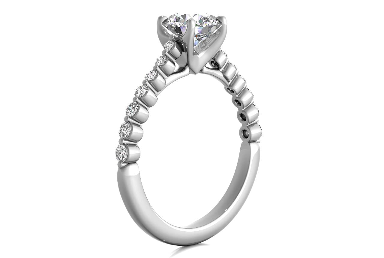 Dana Round Cut Lab Grown Diamond Platinum Engagement Ring - View 2