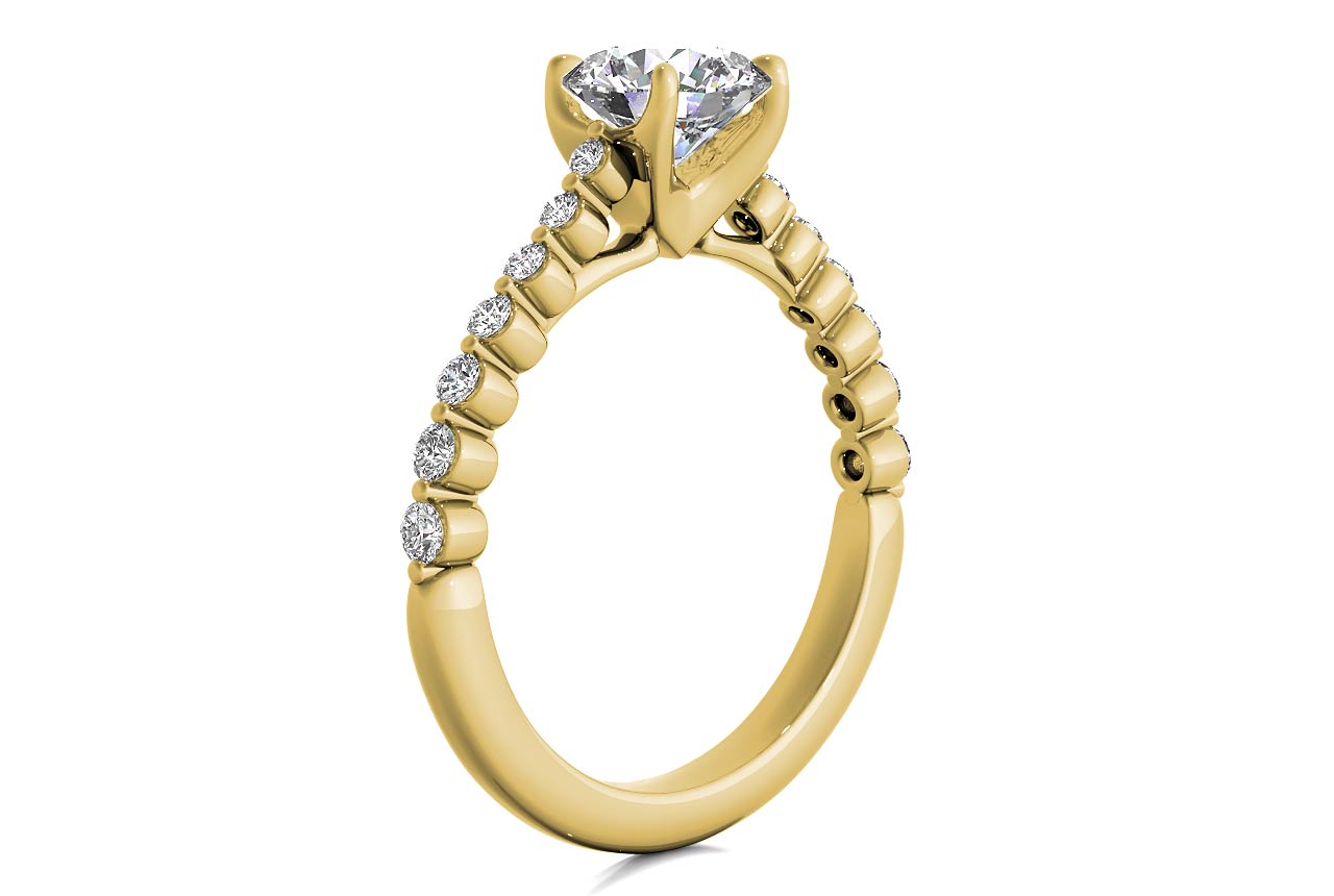 Dana Round Cut Lab Grown Diamond 18Kt Yellow Gold Engagement Ring - View 2