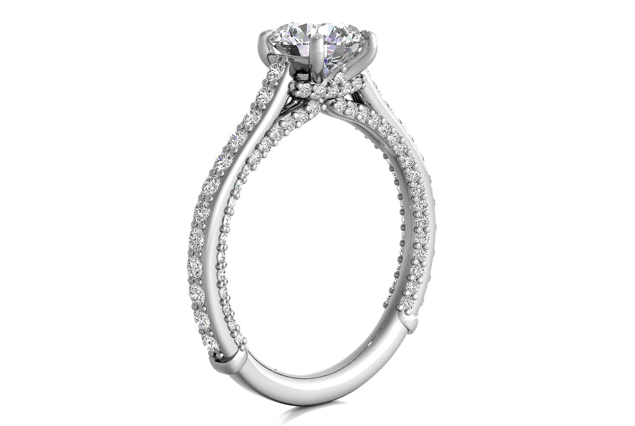 Lindsay Round Cut Lab Grown Diamond Platinum Engagement Ring - View 2