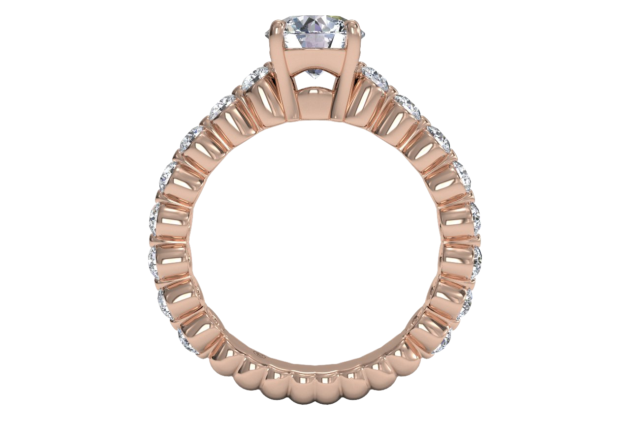 Jillian Round Cut Lab Grown Diamond 18Kt Rose Gold Engagement Ring - View 3