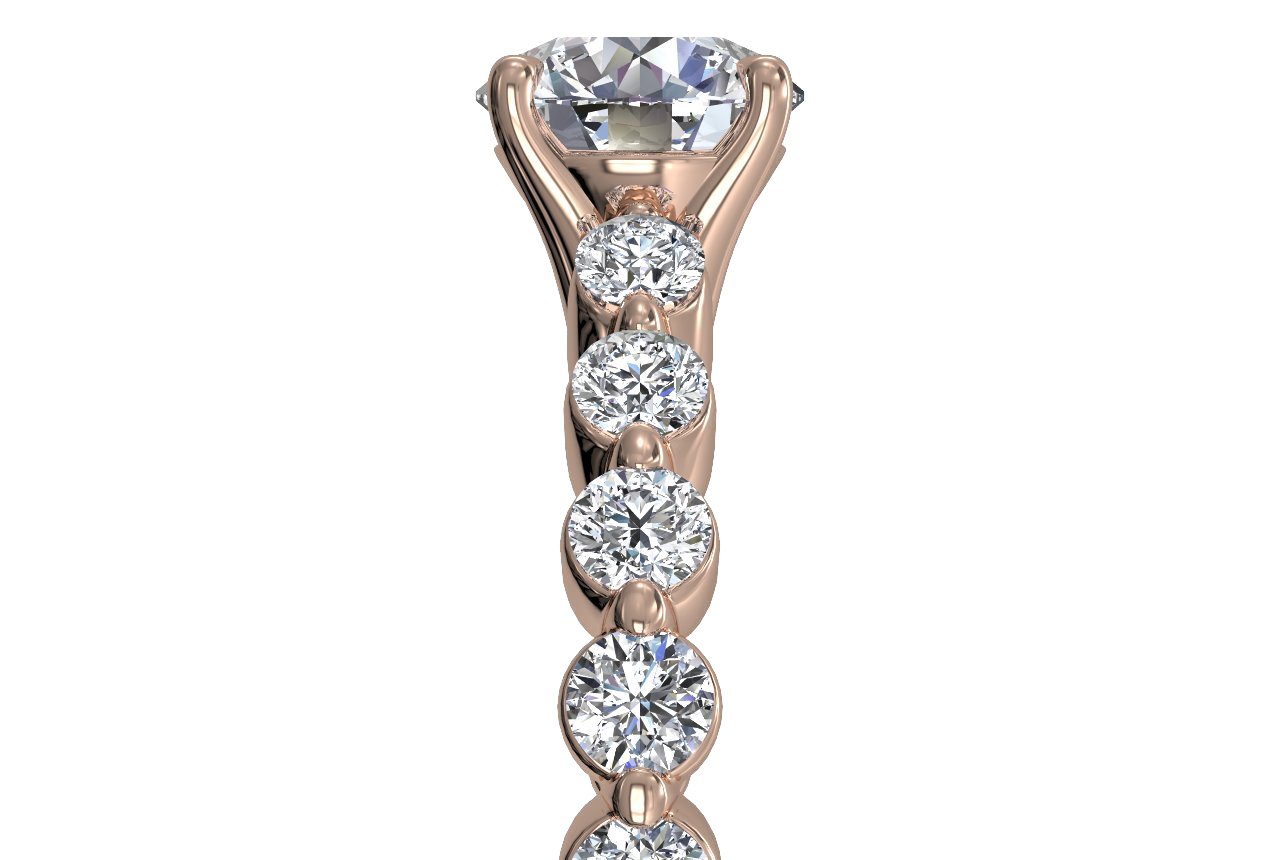 Jillian Cushion Cut Lab Grown Diamond 18Kt Rose Gold Engagement Ring - View 2