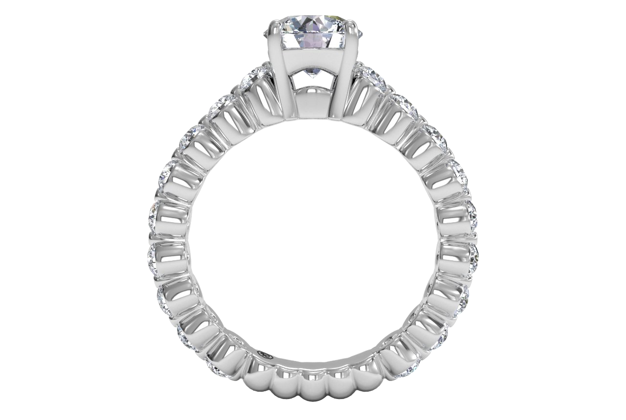 Jillian Round Cut Lab Grown Diamond Platinum Engagement Ring - View 3