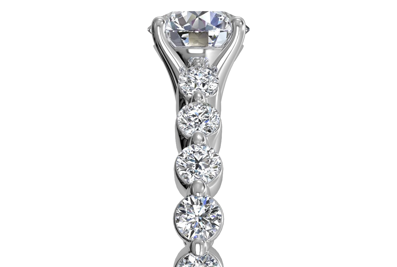 Jillian Round Cut Lab Grown Diamond 14Kt White Gold Engagement Ring - View 2