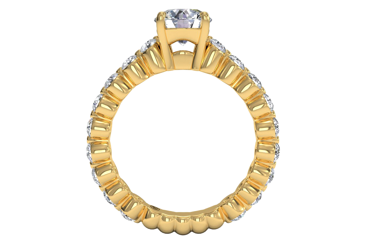 Jillian Cushion Cut Lab Grown Diamond 18Kt Yellow Gold Engagement Ring - View 3