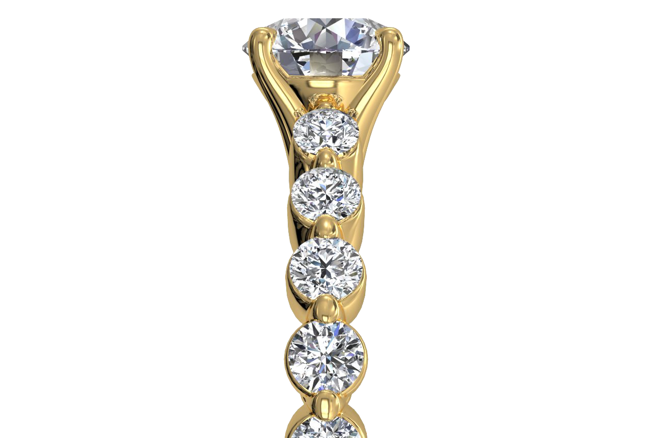 Jillian Round Cut Lab Grown Diamond 18Kt Yellow Gold Engagement Ring - View 2