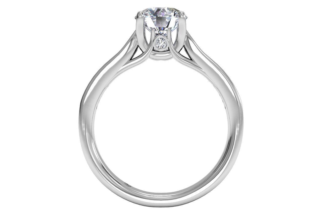 Elena Round Cut Lab Grown Diamond 18Kt White Gold Engagement Ring - View 2