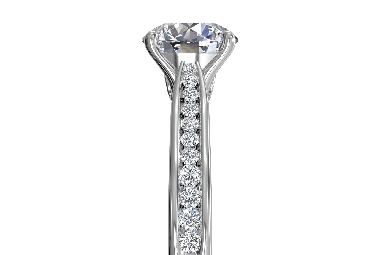 Elena Round Cut Lab Grown Diamond Platinum Engagement Ring - View 2