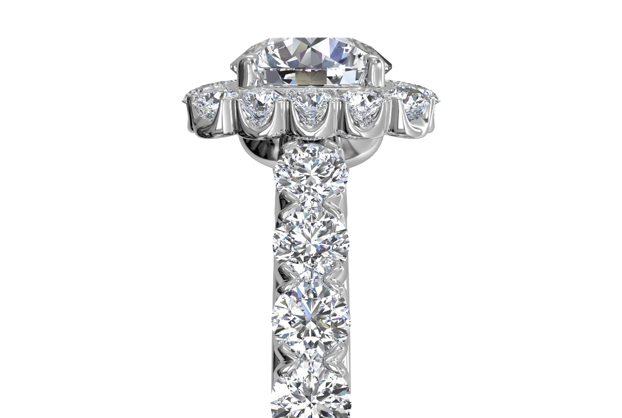 Lydia Round Cut Lab Grown Diamond 18Kt White Gold Engagement Ring - View 3