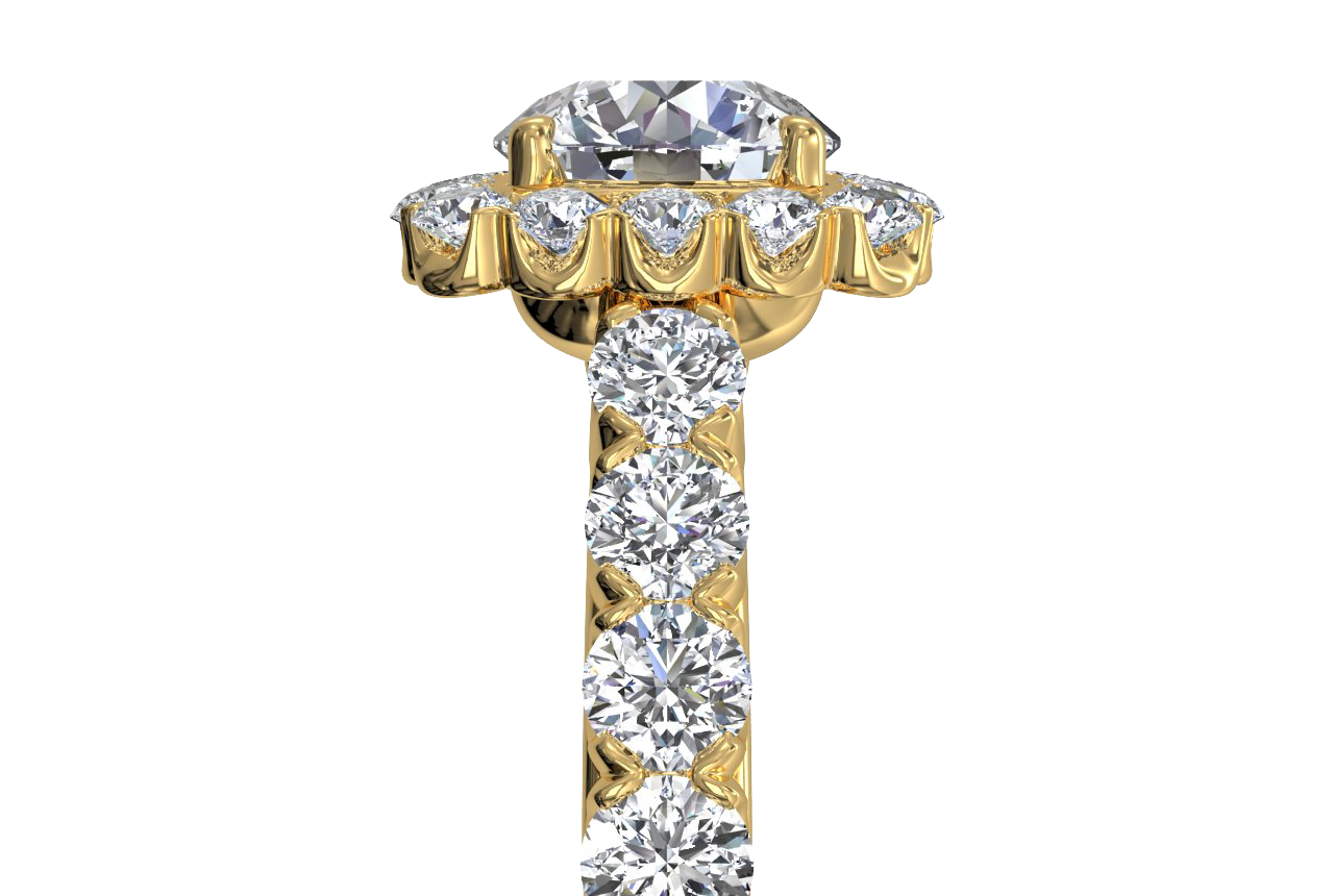 Lydia Round Cut Lab Grown Diamond 18Kt Yellow Gold Engagement Ring - View 3