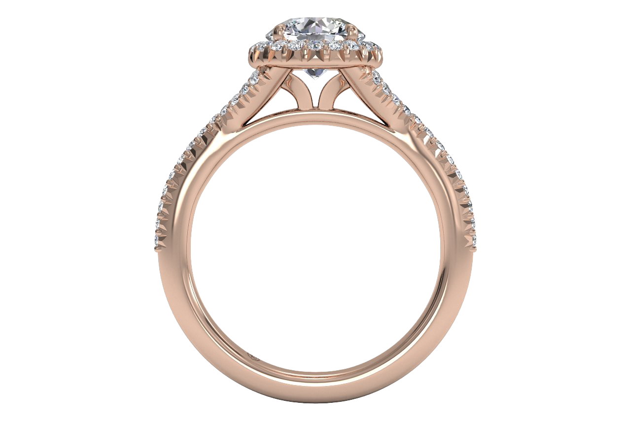 Judy Round Cut Lab Grown Diamond 18Kt Rose Gold Engagement Ring - View 3