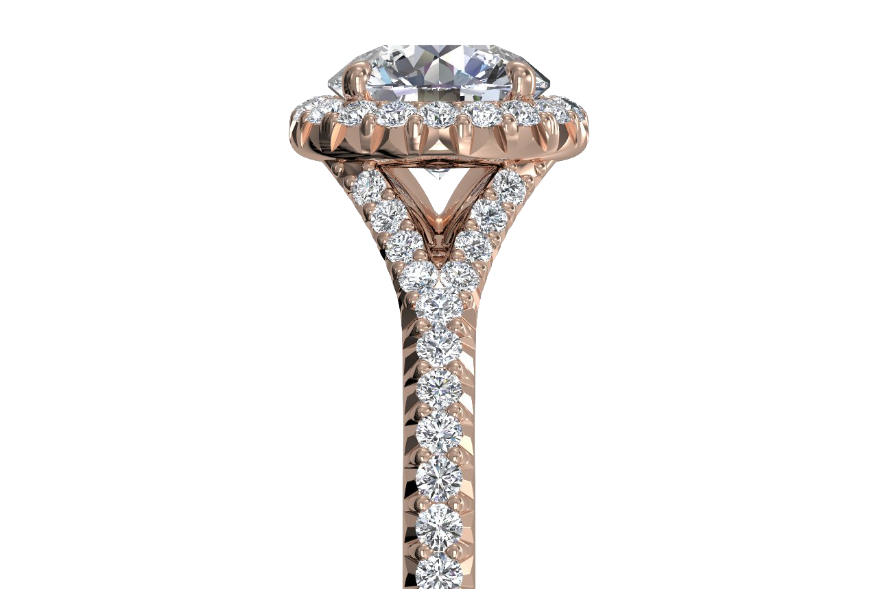 Judy Round Cut Lab Grown Diamond 18Kt Rose Gold Engagement Ring - View 2