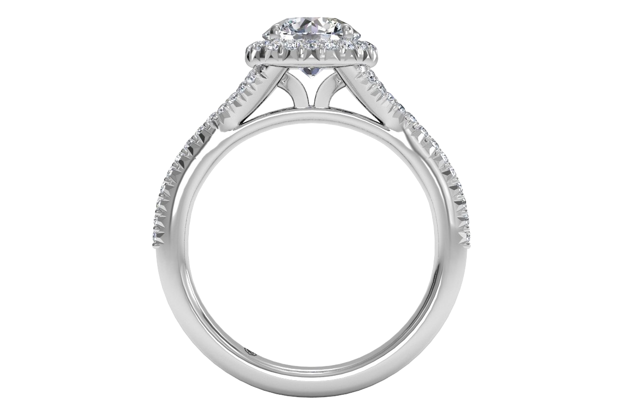 Judy Round Cut Lab Grown Diamond 18Kt White Gold Engagement Ring - View 3