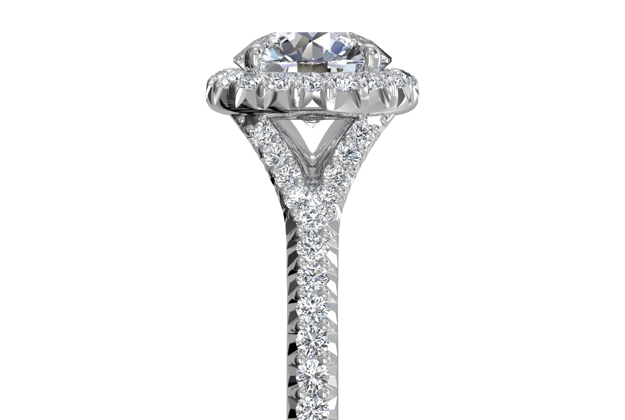 Judy Round Cut Lab Grown Diamond 18Kt White Gold Engagement Ring - View 2