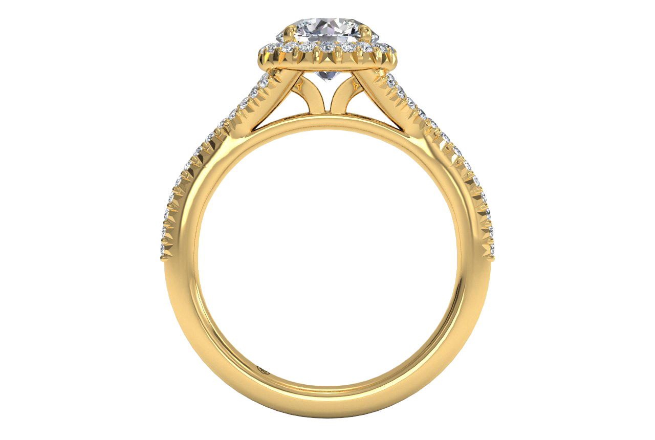 Judy Round Cut Lab Grown Diamond 18Kt Yellow Gold Engagement Ring - View 3