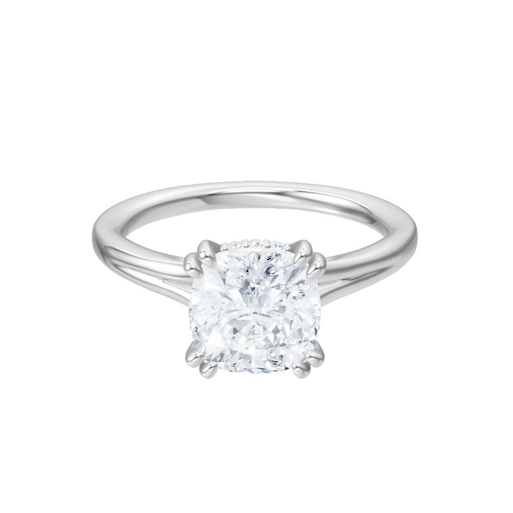 Valerie cushion lab diamond engagement ring in 18k white gold