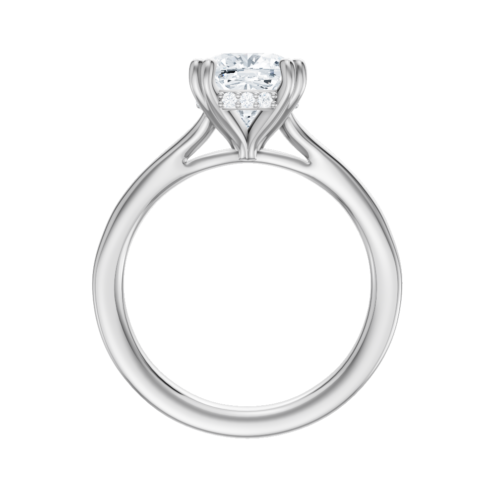 Valerie cushion lab diamond engagement ring in 18k white gold - view 2
