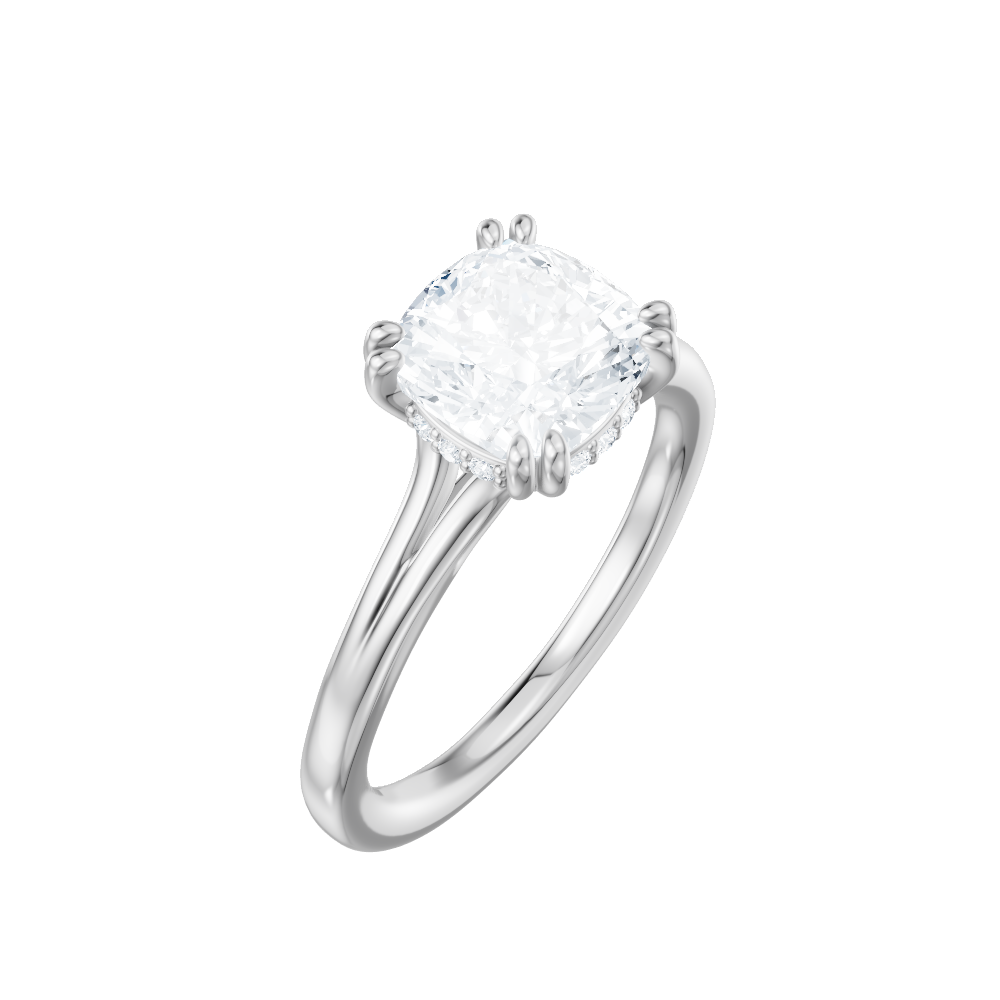 Valerie cushion lab diamond engagement ring in 18k white gold - view 3