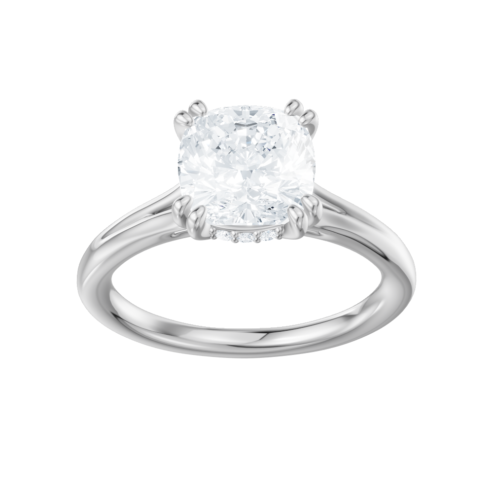 Valerie cushion lab diamond engagement ring in 18k white gold - view 5