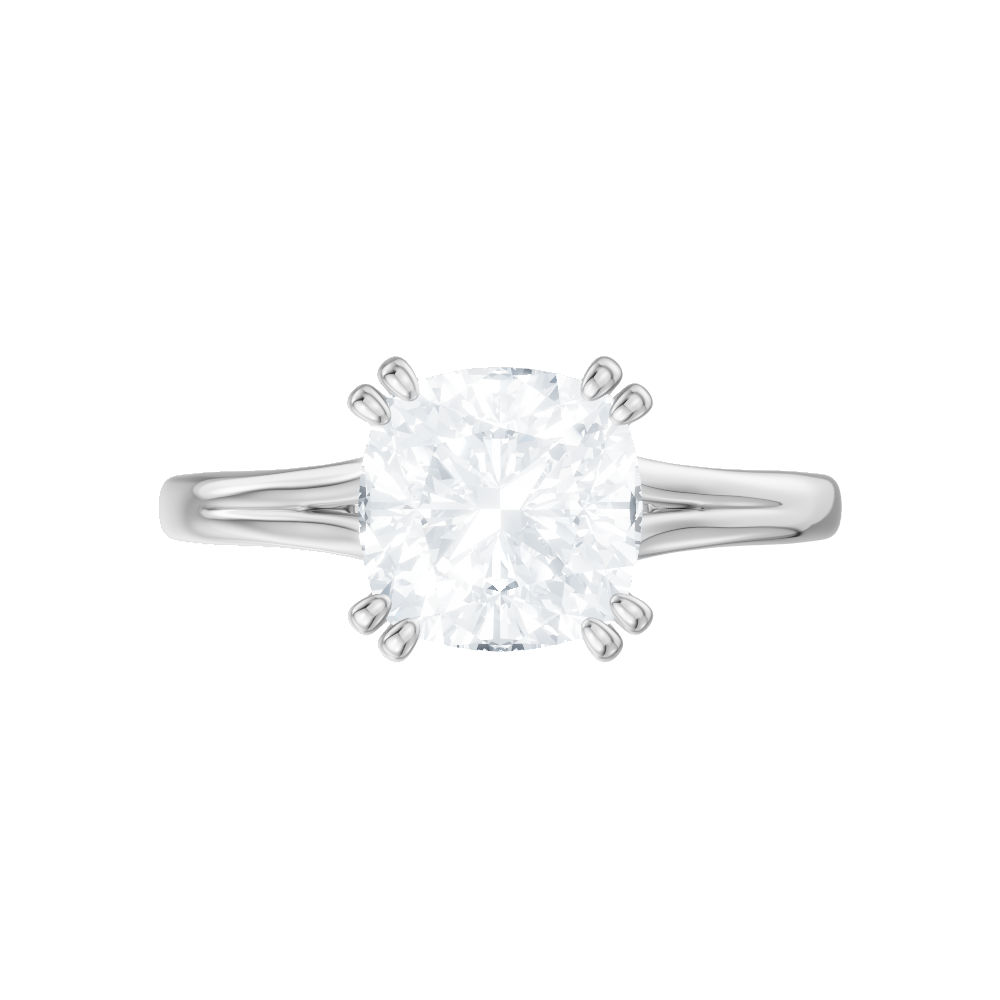 Valerie cushion lab diamond engagement ring in 14k white gold - view 6