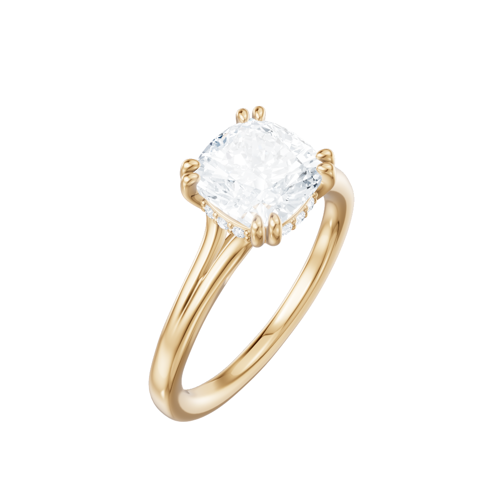 Valerie cushion lab diamond engagement ring in 18k yellow gold - view 3