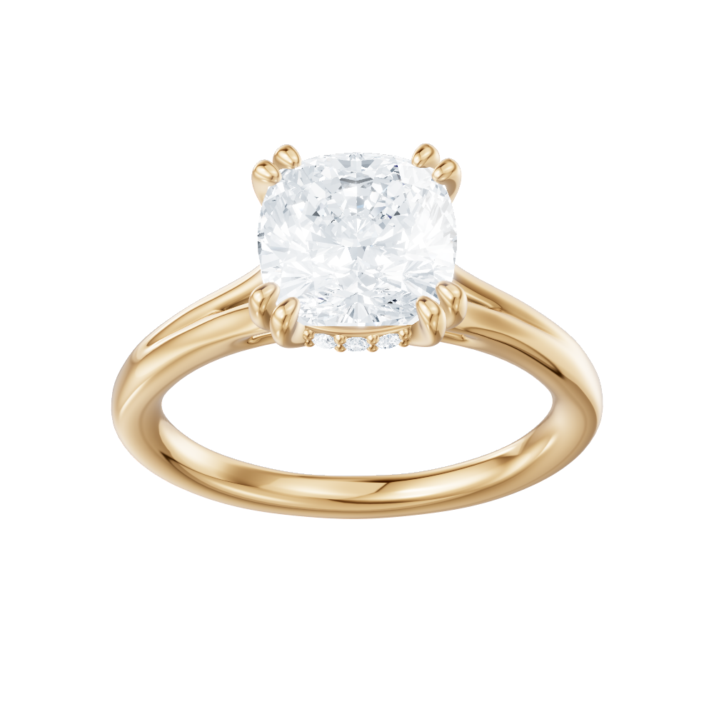 Valerie cushion lab diamond engagement ring in 18k yellow gold - view 5