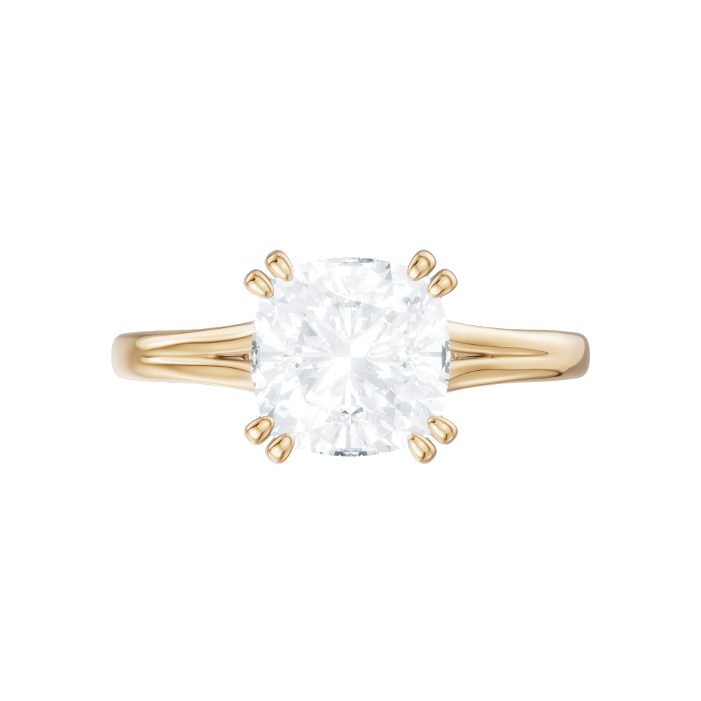 Valerie cushion lab diamond engagement ring in 18k yellow gold - view 6
