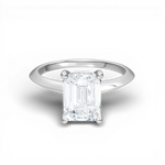 Margaret emerald lab diamond engagement ring in 14k white gold