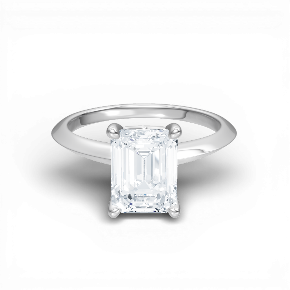 Margaret emerald lab diamond engagement ring in 18k white gold