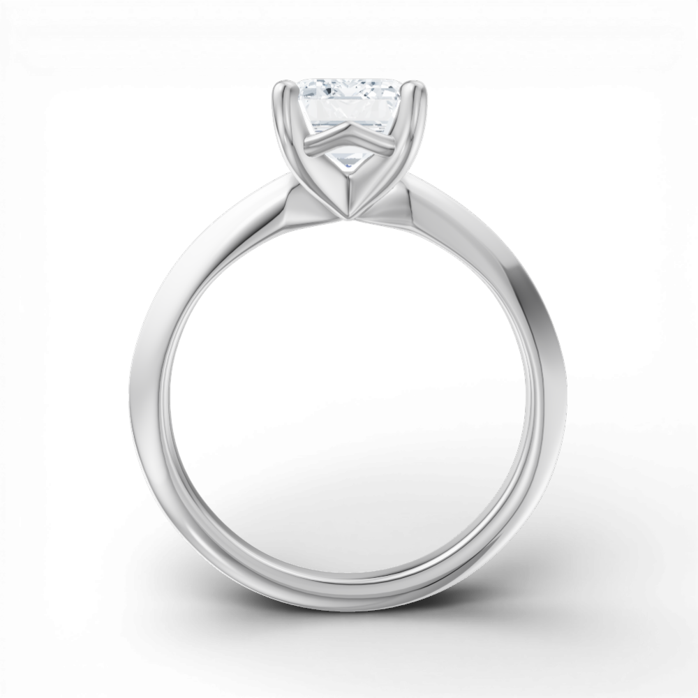 Margaret emerald lab diamond engagement ring in 18k white gold - view 2