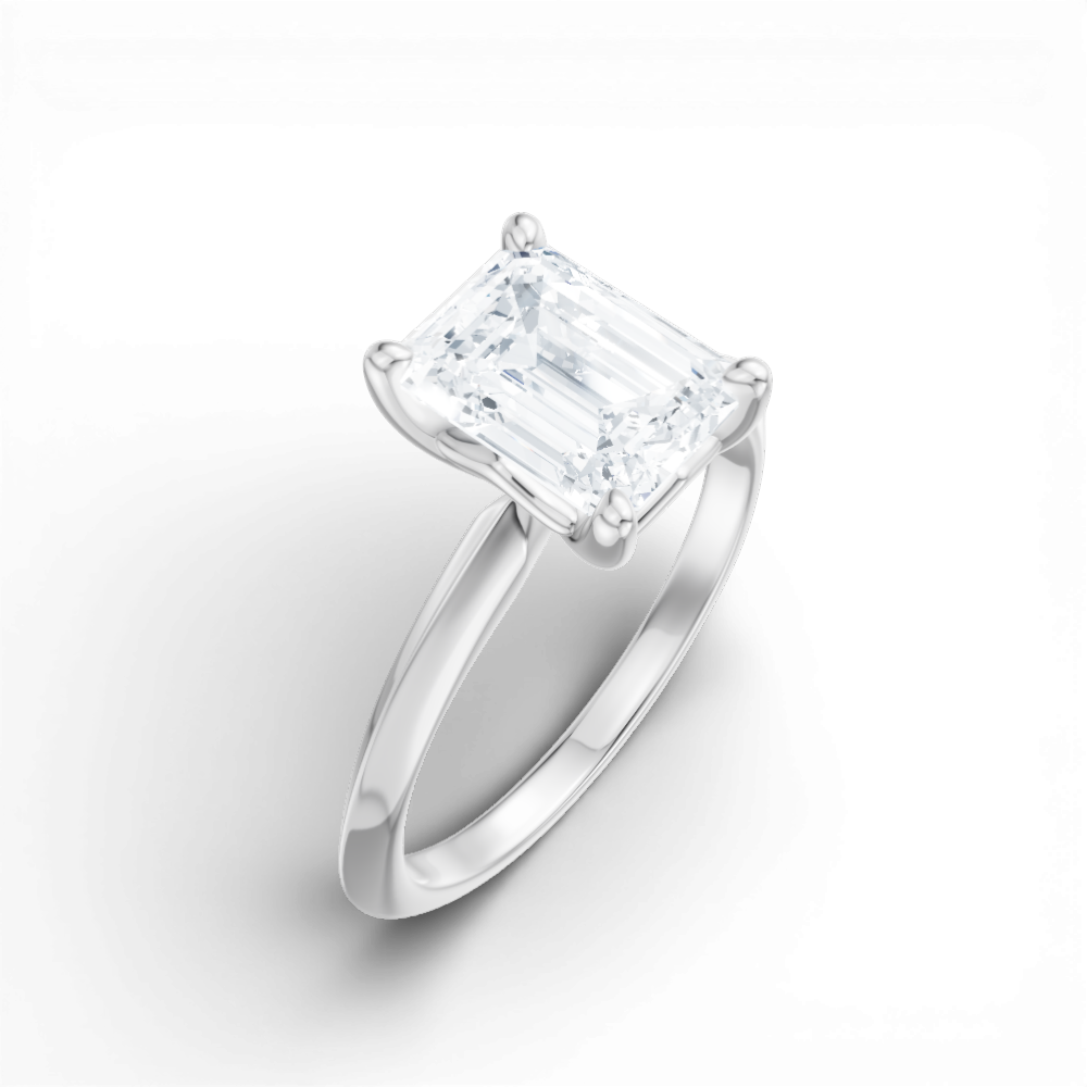Margaret emerald lab diamond engagement ring in 14k white gold - view 3