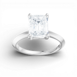 Margaret emerald lab diamond engagement ring in platinum - view 5