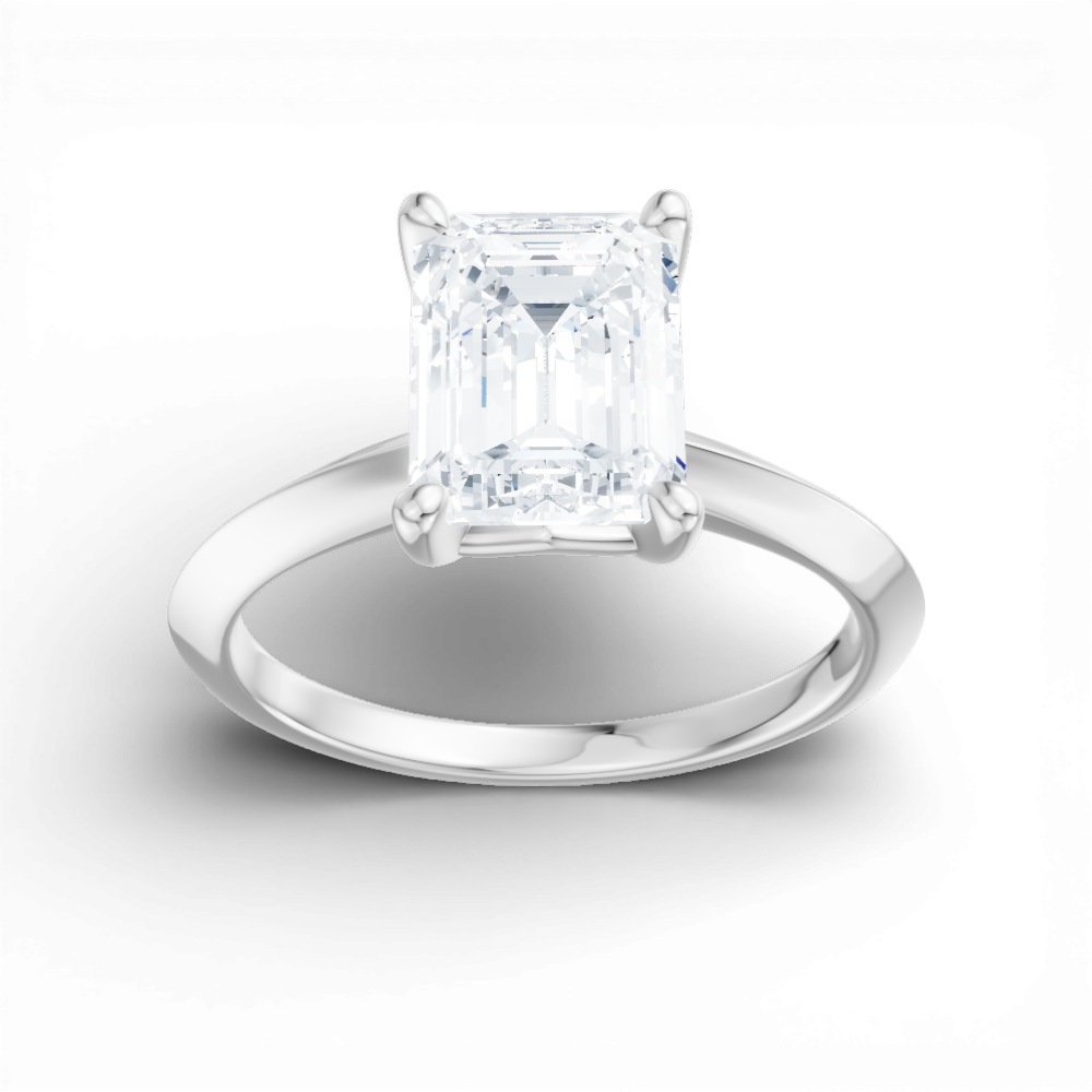 Margaret emerald lab diamond engagement ring in platinum - view 5