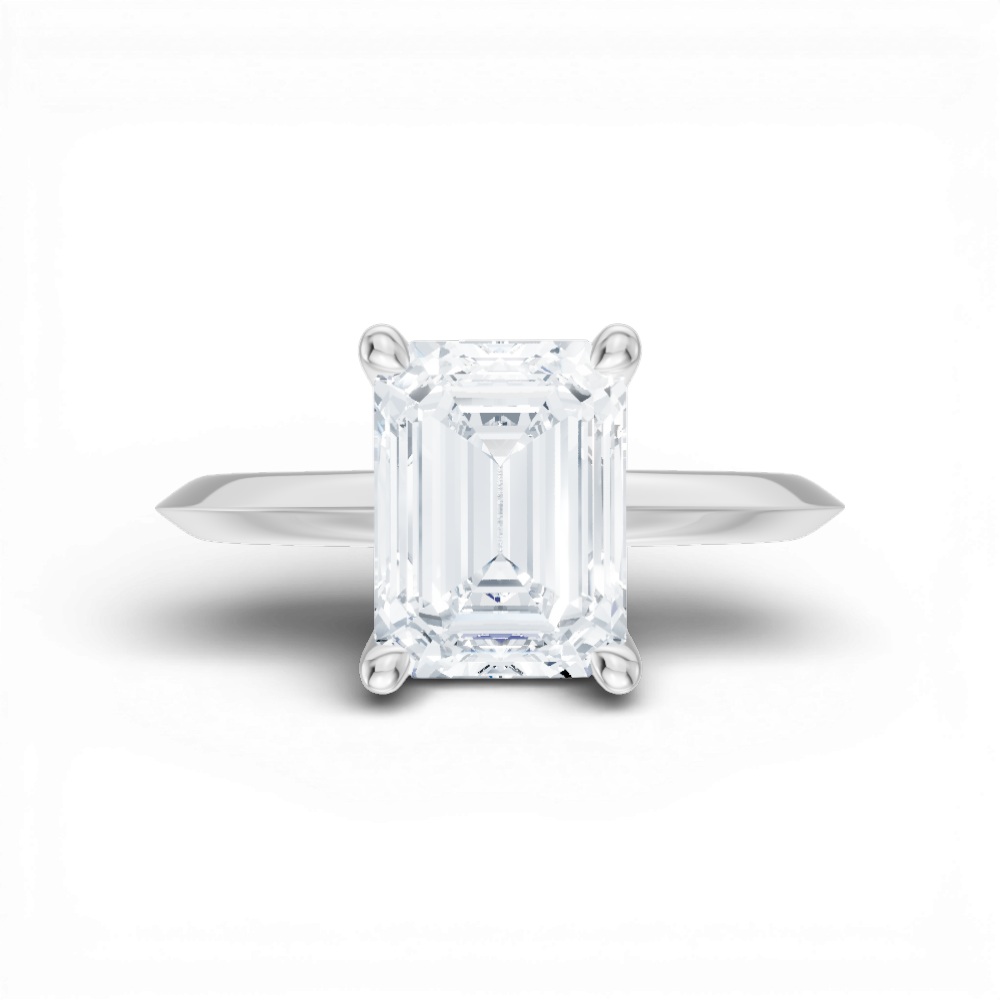 Margaret emerald lab diamond engagement ring in 18k white gold - view 6