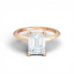 Margaret emerald lab diamond engagement ring in 18k rose gold