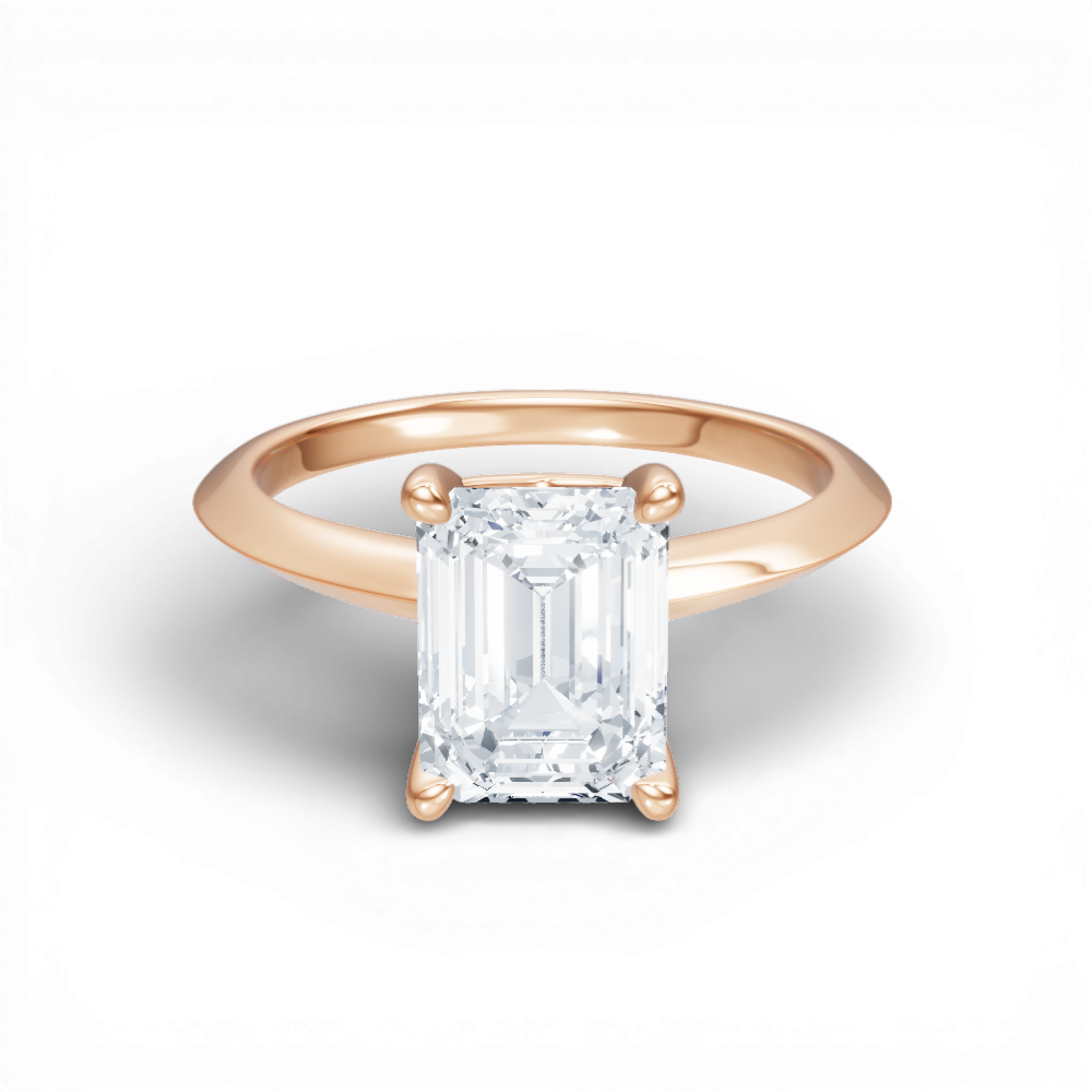 Margaret emerald lab diamond engagement ring in 18k rose gold