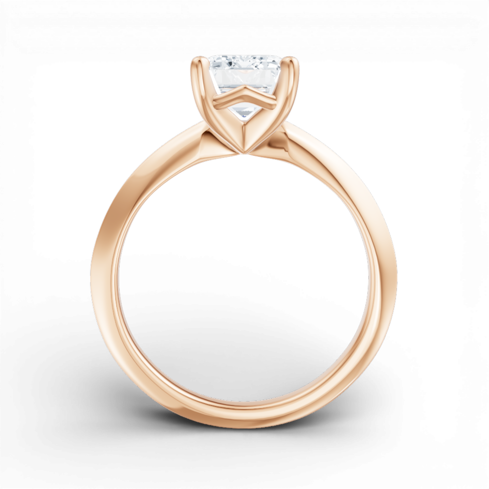Margaret emerald lab diamond engagement ring in 18k rose gold - view 2