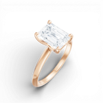 Margaret emerald lab diamond engagement ring in 18k rose gold - view 3
