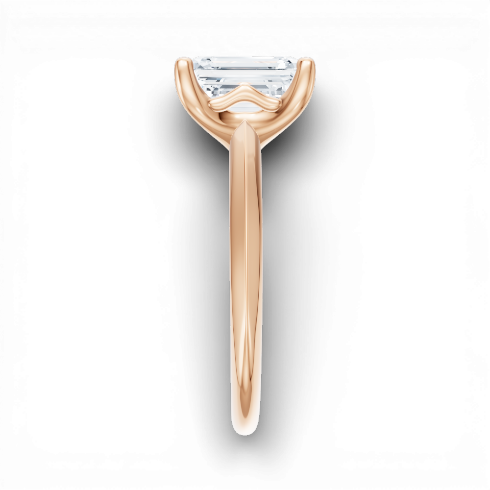 Margaret emerald lab diamond engagement ring in 18k rose gold - view 4
