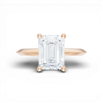 Margaret emerald lab diamond engagement ring in 18k rose gold - view 6