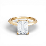 Margaret emerald lab diamond engagement ring in 18k yellow gold