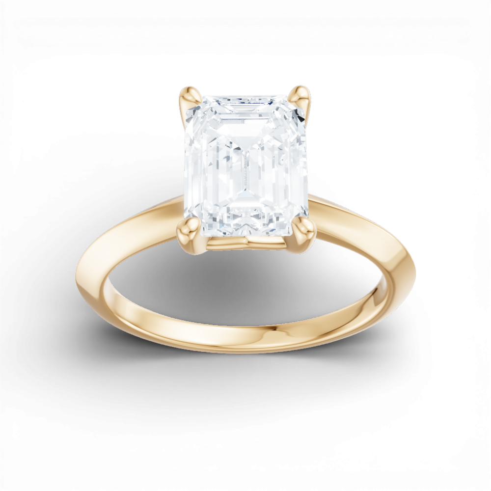 Margaret emerald lab diamond engagement ring in 18k yellow gold - view 5