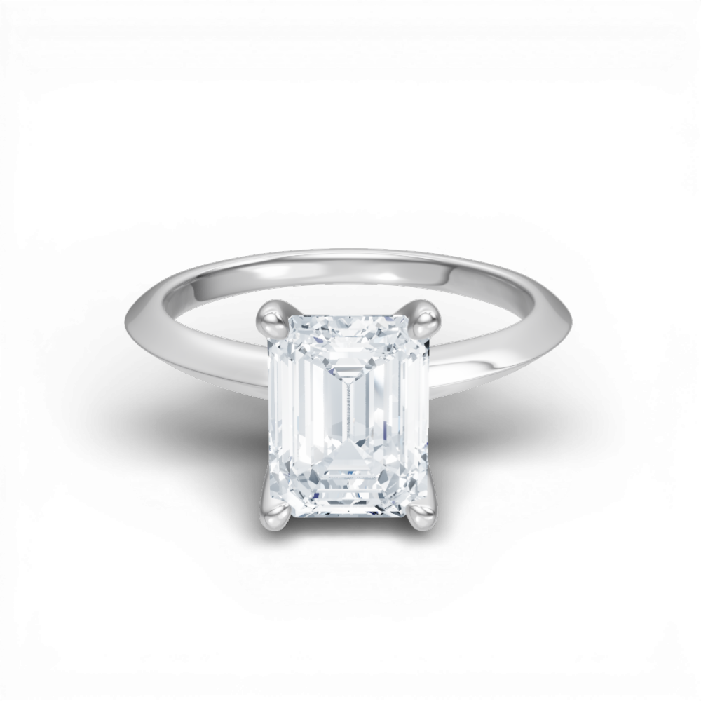 Marlene emerald lab diamond engagement ring in 14k white gold