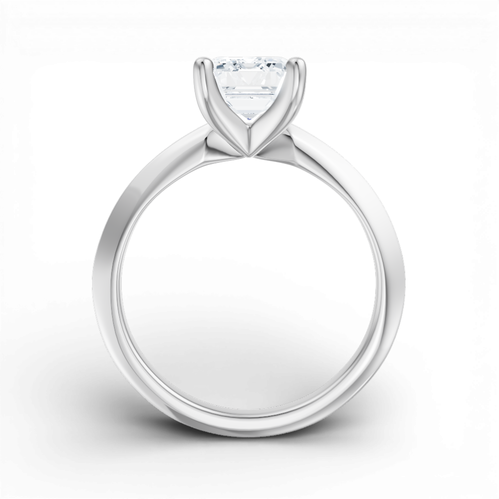 Marlene emerald lab diamond engagement ring in 14k white gold - view 2