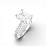 Marlene emerald lab diamond engagement ring in 14k white gold - view 3