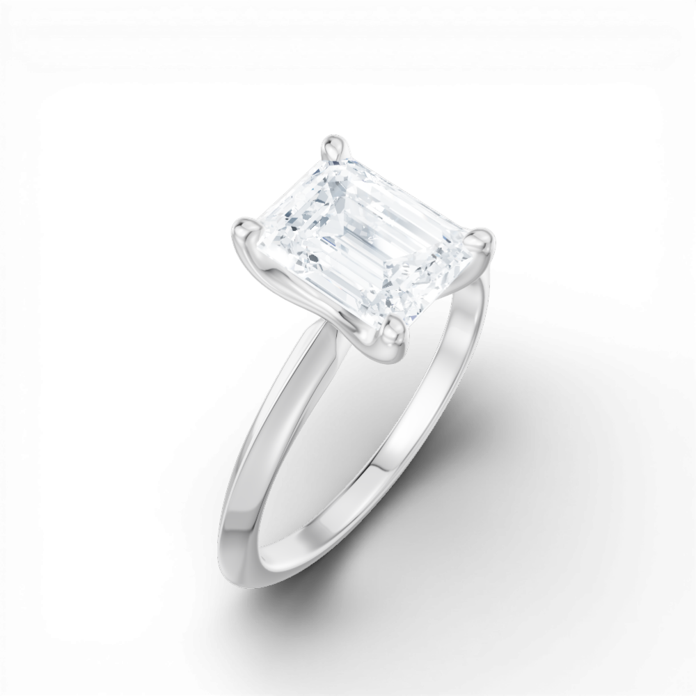 Marlene emerald lab diamond engagement ring in platinum - view 3