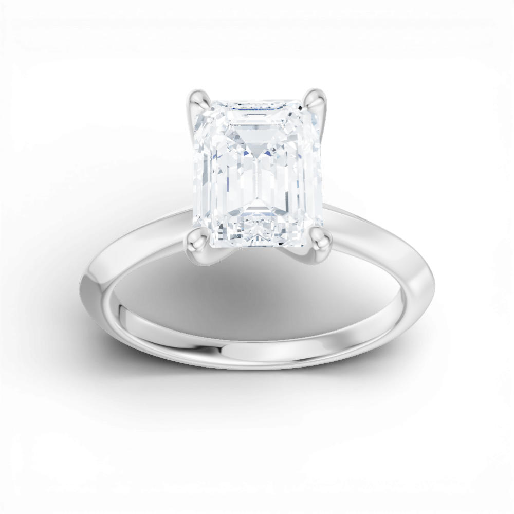 Marlene emerald lab diamond engagement ring in 18k white gold - view 5