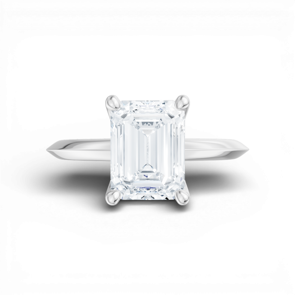 Marlene emerald lab diamond engagement ring in 18k white gold - view 6