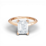 Marlene emerald lab diamond engagement ring in 18k rose gold