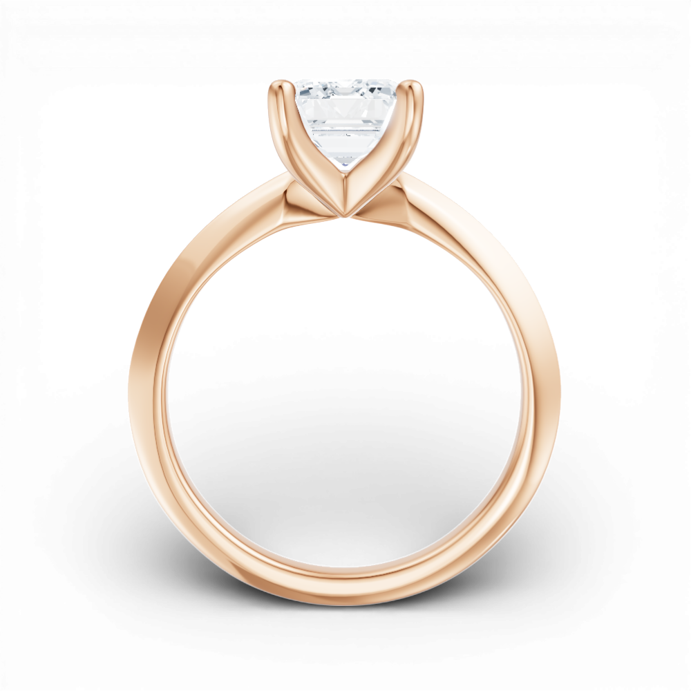 Marlene emerald lab diamond engagement ring in 18k rose gold - view 2