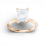 Marlene emerald lab diamond engagement ring in 18k rose gold - view 5